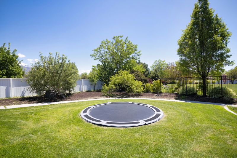 Inground Trampoline with Surrounding Landscaping